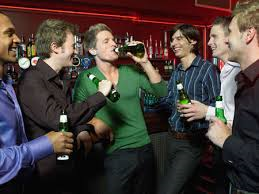 Guys drinking beer