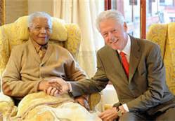 Mandela and Bill Clinton