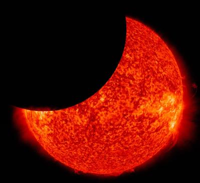 Solar eclipse from space