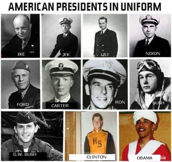 Preisdents in uniform
