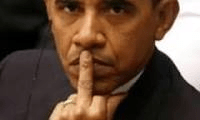 Obama giving finger