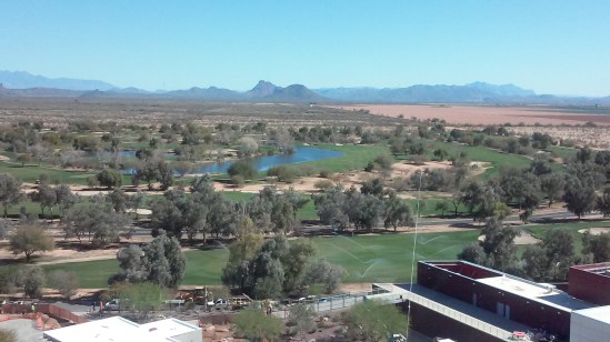 Picture outside our hotel room...we couldn't afford the golf cart. 